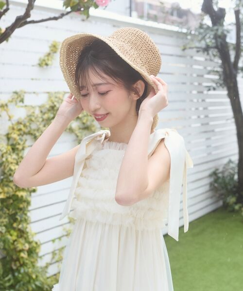 MAJESTIC LEGON / マジェスティックレゴン ハット | ライン編みペーパーハット（ベージュ）