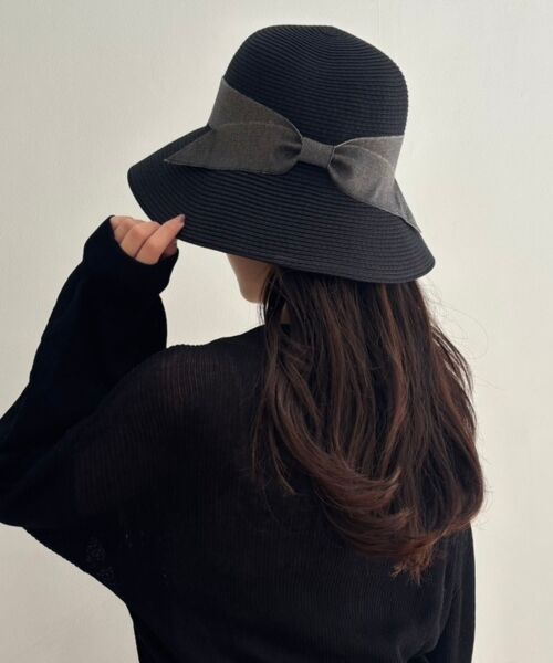 MAJESTIC LEGON / マジェスティックレゴン ハット | ウォッシャブルラメリボンハット（ブラック）