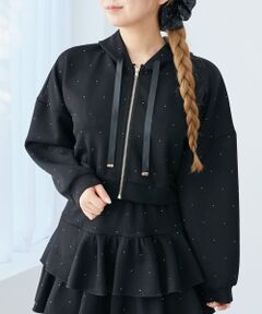 MAJESTIC LEGON / マジェスティックレゴン パーカー | ドロストリボンラインストーンパーカー