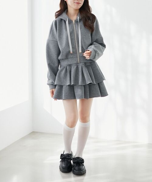 MAJESTIC LEGON / マジェスティックレゴン パーカー | ドロストリボンラインストーンパーカー | 詳細10