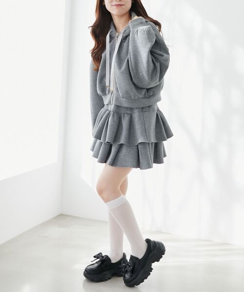 MAJESTIC LEGON / マジェスティックレゴン パーカー | ドロストリボンラインストーンパーカー | 詳細11