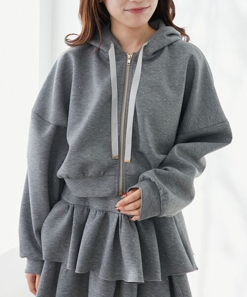 MAJESTIC LEGON / マジェスティックレゴン パーカー | ドロストリボンラインストーンパーカー | 詳細13