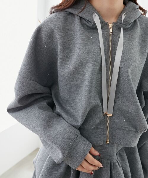 MAJESTIC LEGON / マジェスティックレゴン パーカー | ドロストリボンラインストーンパーカー | 詳細16