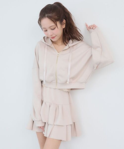 MAJESTIC LEGON / マジェスティックレゴン パーカー | ドロストリボンラインストーンパーカー | 詳細12