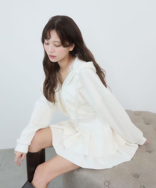 MAJESTIC LEGON / マジェスティックレゴン パーカー | ドロストリボンラインストーンパーカー | 詳細3