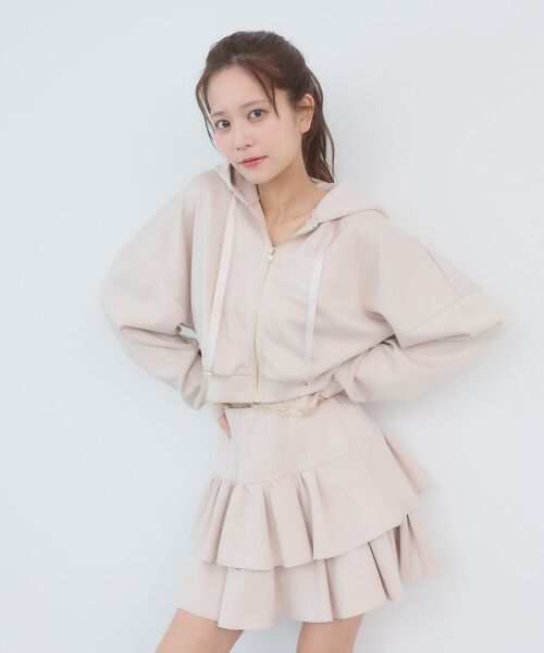 MAJESTIC LEGON / マジェスティックレゴン パーカー | ドロストリボンラインストーンパーカー | 詳細13