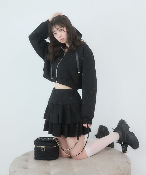 MAJESTIC LEGON / マジェスティックレゴン パーカー | ドロストリボンラインストーンパーカー | 詳細28