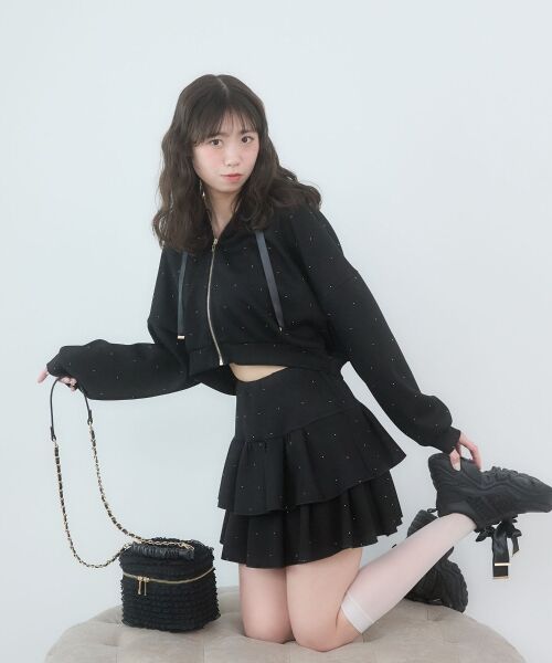 MAJESTIC LEGON / マジェスティックレゴン パーカー | ドロストリボンラインストーンパーカー | 詳細29