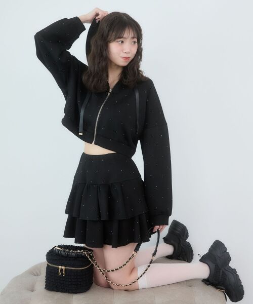 MAJESTIC LEGON / マジェスティックレゴン パーカー | ドロストリボンラインストーンパーカー | 詳細30