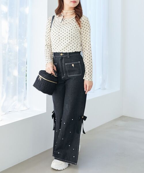 MAJESTIC LEGON / マジェスティックレゴン カットソー | ドットチュールシアートップス | 詳細1