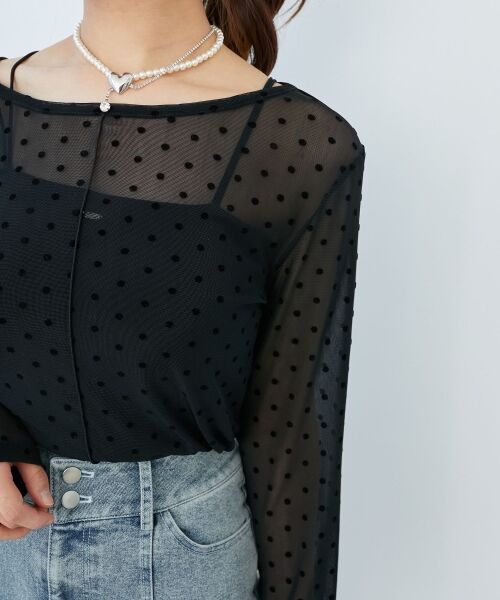 MAJESTIC LEGON / マジェスティックレゴン カットソー | ドットチュールシアートップス | 詳細14