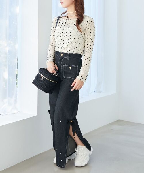 MAJESTIC LEGON / マジェスティックレゴン カットソー | ドットチュールシアートップス | 詳細2