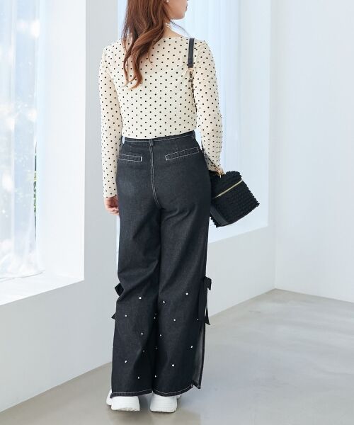 MAJESTIC LEGON / マジェスティックレゴン カットソー | ドットチュールシアートップス | 詳細3