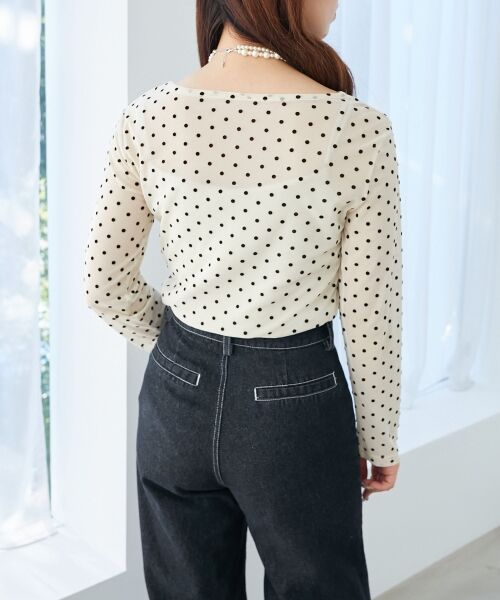 MAJESTIC LEGON / マジェスティックレゴン カットソー | ドットチュールシアートップス | 詳細6