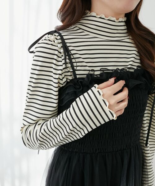 MAJESTIC LEGON / マジェスティックレゴン カットソー | ハイネックパフスリーブトップス（ブラック柄）