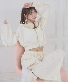 MAJESTIC LEGON / マジェスティックレゴン パーカー | 袖フリルクロップドパーカー