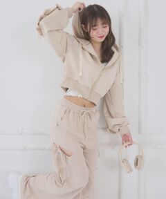 MAJESTIC LEGON / マジェスティックレゴン パーカー | 袖フリルクロップドパーカー