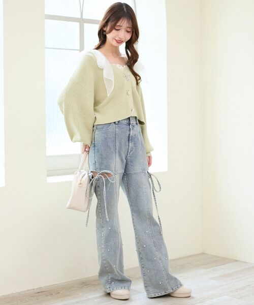 MAJESTIC LEGON / マジェスティックレゴン カーディガン・ボレロ | キラキラモチーフビジューボタンカーデ | 詳細17