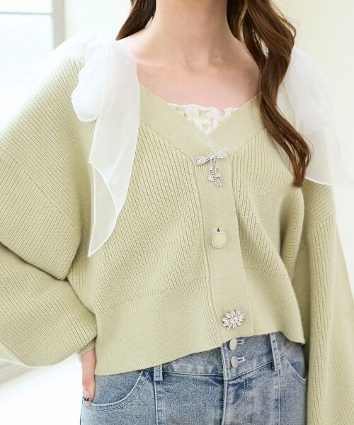 MAJESTIC LEGON / マジェスティックレゴン カーディガン・ボレロ | キラキラモチーフビジューボタンカーデ | 詳細22