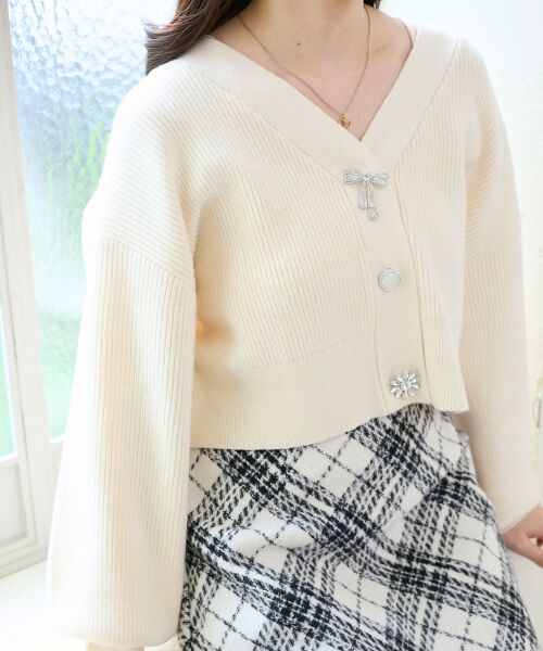 MAJESTIC LEGON / マジェスティックレゴン カーディガン・ボレロ | キラキラモチーフビジューボタンカーデ | 詳細8