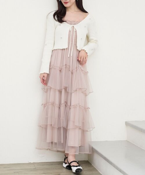 MAJESTIC LEGON / マジェスティックレゴン カーディガン・ボレロ | キャミセットフラワーパールカーディガン | 詳細12