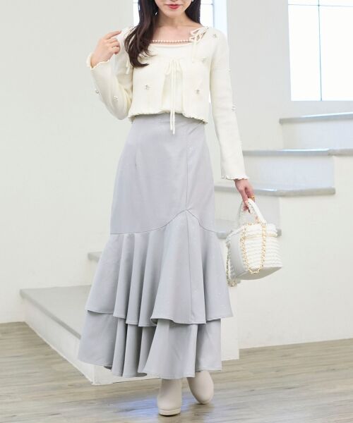 MAJESTIC LEGON / マジェスティックレゴン カーディガン・ボレロ | キャミセットフラワーパールカーディガン | 詳細14