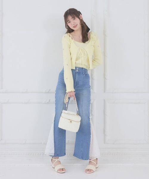 MAJESTIC LEGON / マジェスティックレゴン カーディガン・ボレロ | キャミセットフラワーパールカーディガン | 詳細15