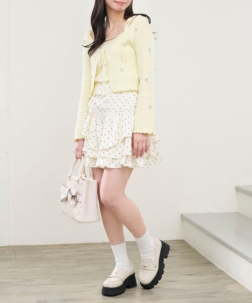 MAJESTIC LEGON / マジェスティックレゴン カーディガン・ボレロ | キャミセットフラワーパールカーディガン | 詳細19