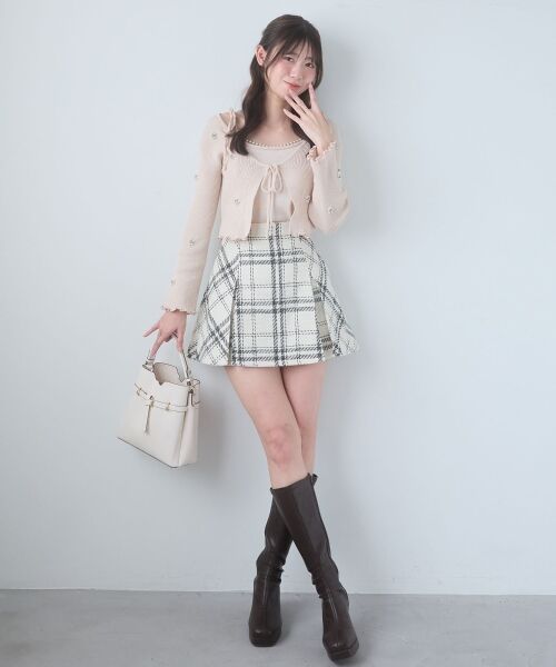 MAJESTIC LEGON / マジェスティックレゴン カーディガン・ボレロ | キャミセットフラワーパールカーディガン | 詳細25