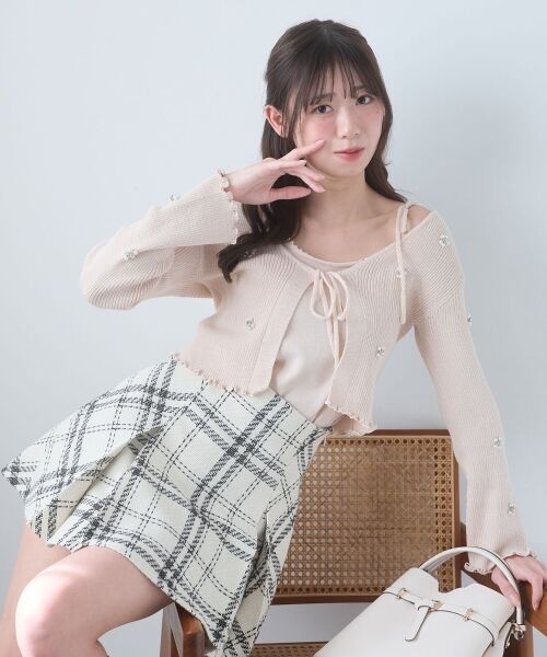 MAJESTIC LEGON / マジェスティックレゴン カーディガン・ボレロ | キャミセットフラワーパールカーディガン | 詳細27