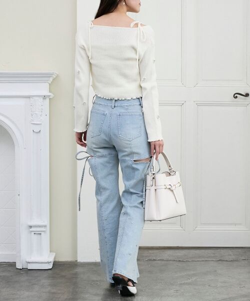 MAJESTIC LEGON / マジェスティックレゴン カーディガン・ボレロ | キャミセットフラワーパールカーディガン | 詳細6