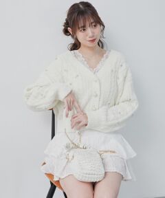 MAJESTIC LEGON / マジェスティックレゴン カーディガン・ボレロ | ビジューマシュマロカーディガン