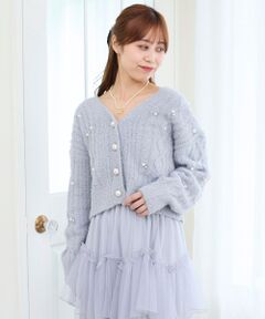 MAJESTIC LEGON / マジェスティックレゴン カーディガン・ボレロ | ビジューマシュマロカーディガン