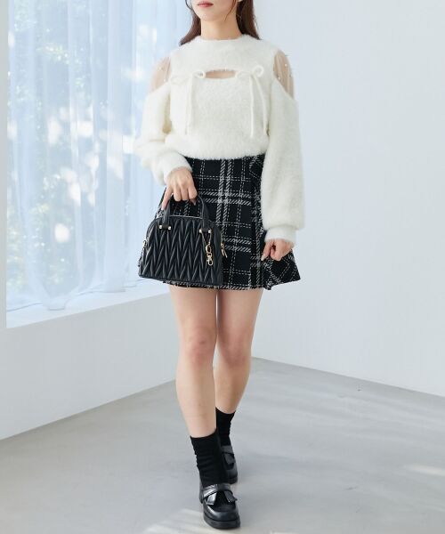 MAJESTIC LEGON / マジェスティックレゴン ニット・セーター | デコルテオープンシアーショルダーニット | 詳細1