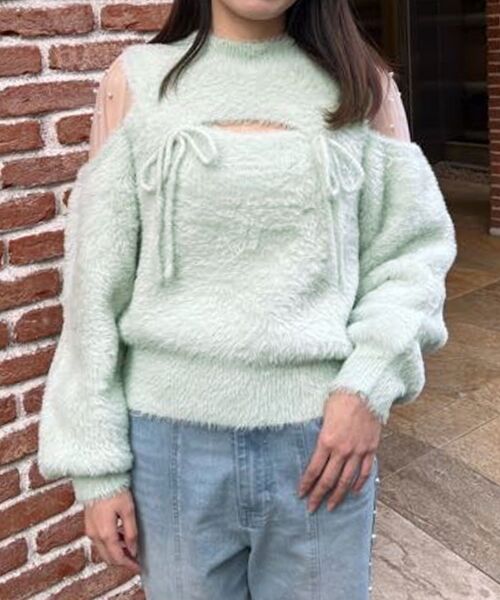 MAJESTIC LEGON / マジェスティックレゴン ニット・セーター | デコルテオープンシアーショルダーニット | 詳細12