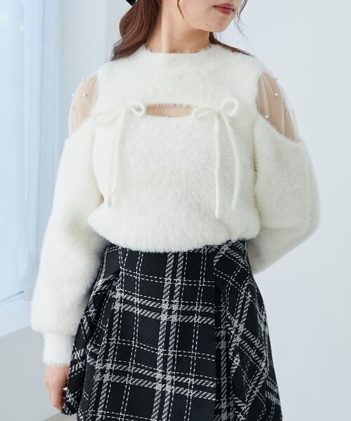 MAJESTIC LEGON / マジェスティックレゴン ニット・セーター | デコルテオープンシアーショルダーニット | 詳細4