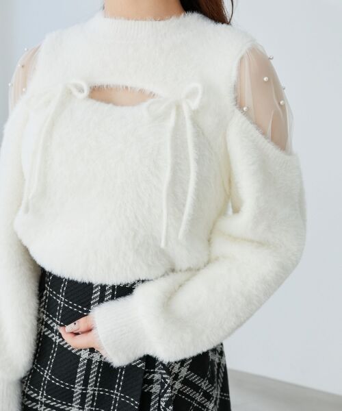 MAJESTIC LEGON / マジェスティックレゴン ニット・セーター | デコルテオープンシアーショルダーニット | 詳細7