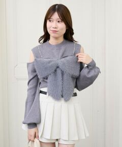 MAJESTIC LEGON / マジェスティックレゴン ニット・セーター | ビッグリボンチェーン付きニット