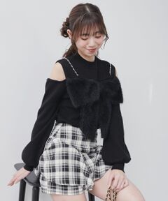 MAJESTIC LEGON / マジェスティックレゴン ニット・セーター | ビッグリボンチェーン付きニット