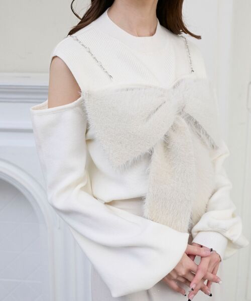 MAJESTIC LEGON / マジェスティックレゴン ニット・セーター | ビッグリボンチェーン付きニット | 詳細10