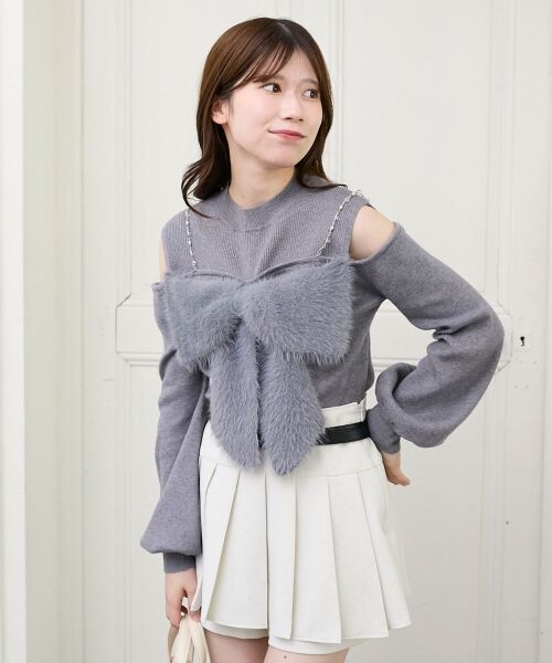 MAJESTIC LEGON / マジェスティックレゴン ニット・セーター | ビッグリボンチェーン付きニット | 詳細24