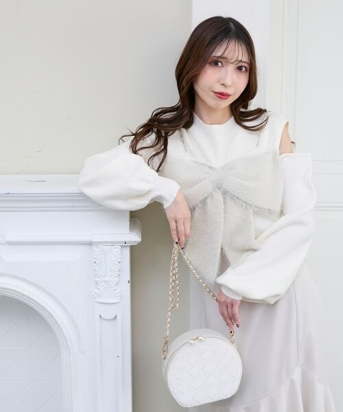 MAJESTIC LEGON / マジェスティックレゴン ニット・セーター | ビッグリボンチェーン付きニット | 詳細3