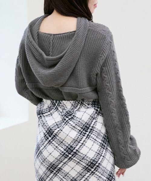 MAJESTIC LEGON / マジェスティックレゴン ニット・セーター | ポンポン付きフードケーブルニット | 詳細23