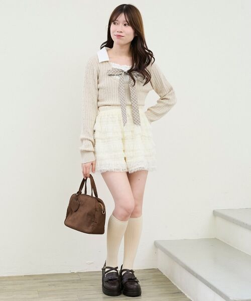 MAJESTIC LEGON / マジェスティックレゴン ニット・セーター | チェックリボンレイヤードライクニット | 詳細18