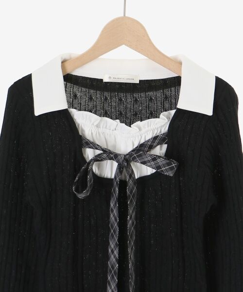 MAJESTIC LEGON / マジェスティックレゴン ニット・セーター | チェックリボンレイヤードライクニット | 詳細29