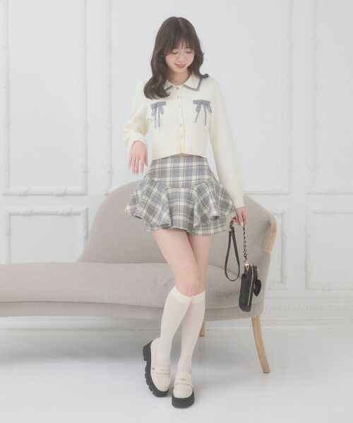 MAJESTIC LEGON / マジェスティックレゴン カーディガン・ボレロ | ◎バイカラーリボンケーブルニットカーデ | 詳細1