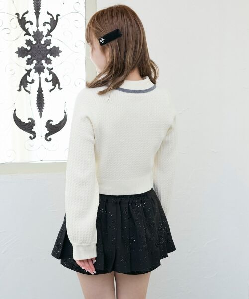 MAJESTIC LEGON / マジェスティックレゴン カーディガン・ボレロ | ◎バイカラーリボンケーブルニットカーデ | 詳細10