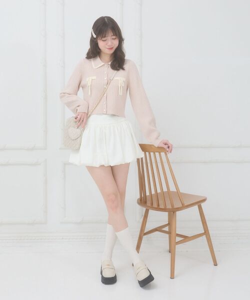 MAJESTIC LEGON / マジェスティックレゴン カーディガン・ボレロ | ◎バイカラーリボンケーブルニットカーデ | 詳細12