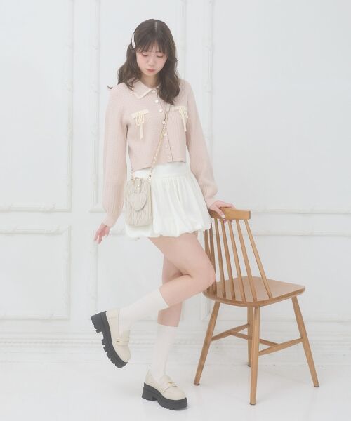 MAJESTIC LEGON / マジェスティックレゴン カーディガン・ボレロ | ◎バイカラーリボンケーブルニットカーデ | 詳細13