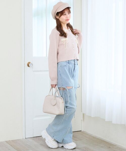 MAJESTIC LEGON / マジェスティックレゴン カーディガン・ボレロ | ◎バイカラーリボンケーブルニットカーデ | 詳細17